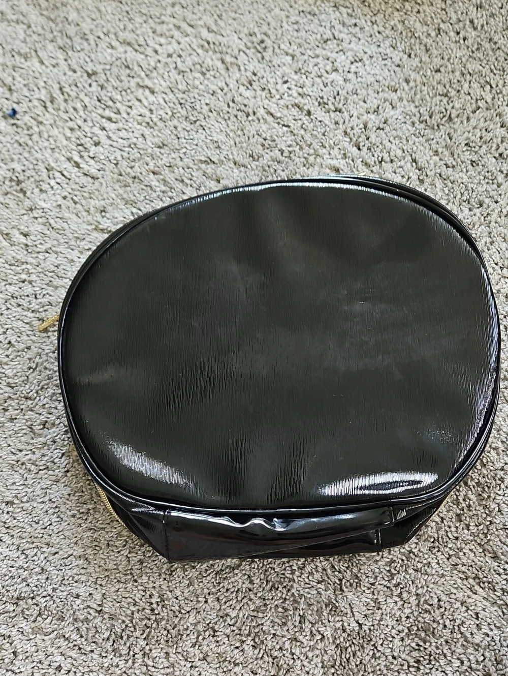 Lancome Black Patent Cosmetic Case